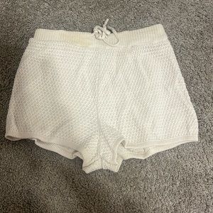 Off white knit shorts